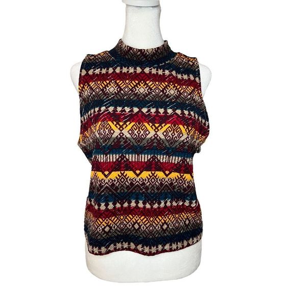 Joe Boxer Mock Neck Aztec Crop Top - Women’s XL - Picture 1 of 6